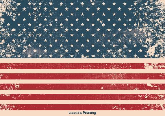 Grunge American Flag Background