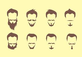 Mustache variations on yellow background  vector
