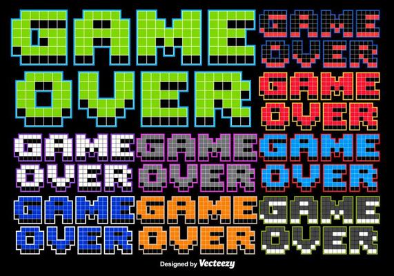 8 bit Game Over Stylized Message