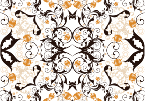 Charcoal and Orange Abstract Floral Background vector