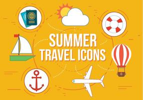 Iconos libres del vector del recorrido del verano