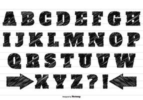 Black Scribble Alphabet Set vector