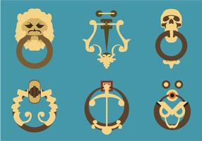 Ornamentales Puerta Knockers Vector