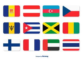 Assorted Flags Icon Set vector