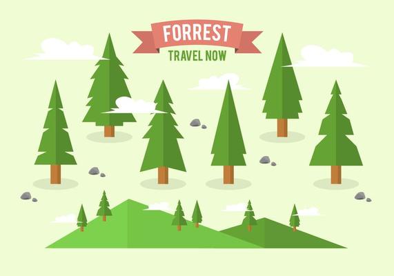 Flat Forrest Tree Background Collection 