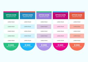 Tabla libre de precios Vector