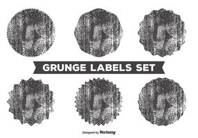 Messy Grunge Label Set vector