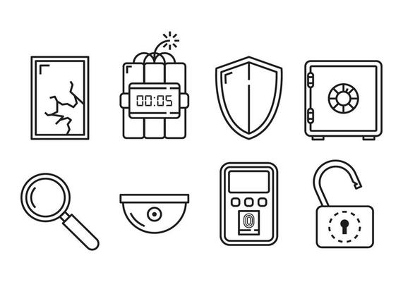 Security Linear Icon Vectors