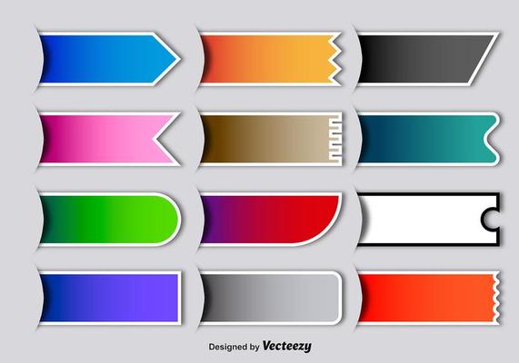 Vector Colorful Blank Labels
