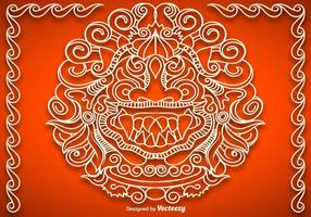 Vector Mythological Barong Face