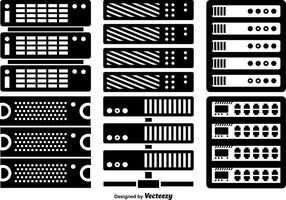 Vector iconos de servidor de rack