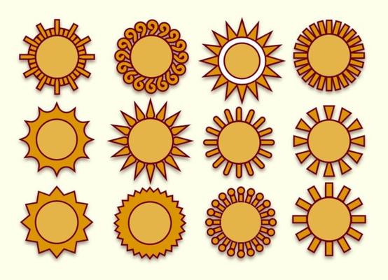 Suns Vector Icons Set