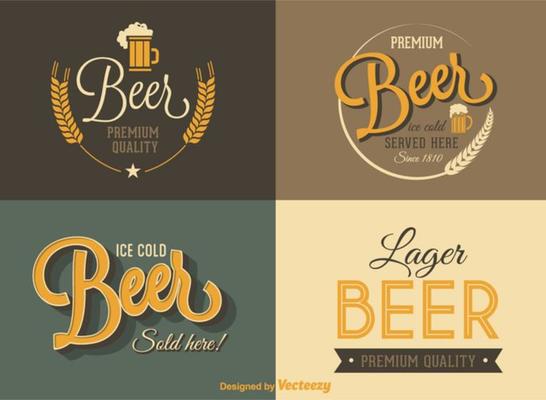 Retro Beer Vector Labels