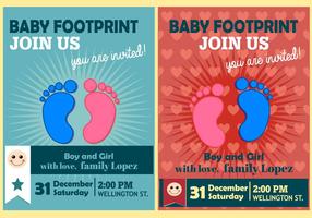 Baby Footprint Poster Flat Vectors