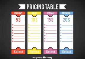 Blank Pricing Table Template Vector