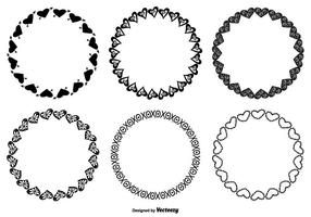 Cute Hand Drawn Vector Heart Frames