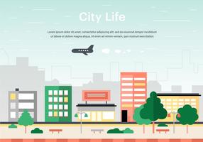 Free Flat Urban Landscape Vector Background