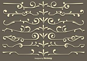 Vector Beige Scrollwork Elementos