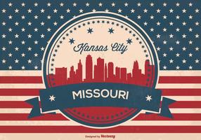 Retro Kansas City Missouri Skyline Illustration vector