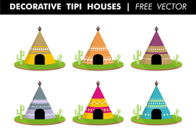 Decorative Tipi Houses Free Vector