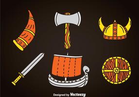 Barbarian Element Icons vector