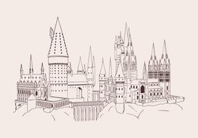 lineart hogwarts castle illustration | Illustrations ~ Creative Market