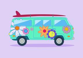 Vector libre del autobús del Hippie