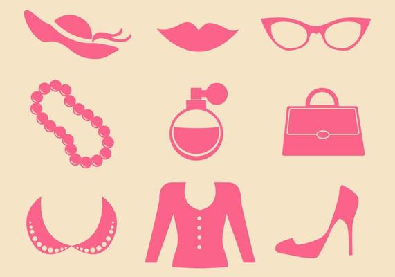 100 accesorios para mujer, conjunto de iconos de estilo de dibujos animados  8700327 Vector en Vecteezy