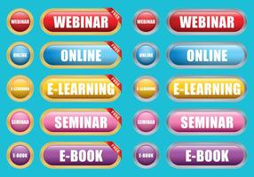 E Learning Buttons vector