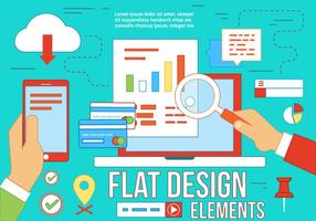 Elementos libres del vector del diseño plano