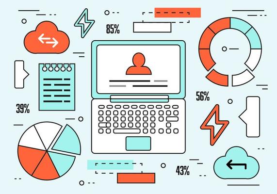 Free Linear Web Cloud Design Vector