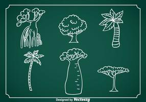 Exotic Tree Hand Drawn Vector