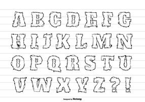 Messy Hand Drawn Alphabet Set vector