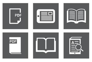 Book, Ereader Icon Set vector