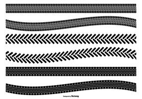 Tire Track Vector Shape Set