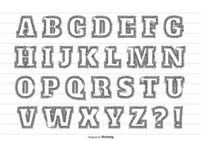 Messy Grunge Alphabet Set vector