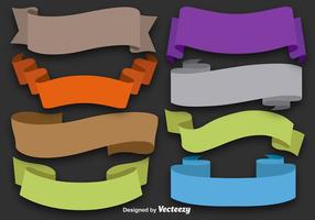 Set Of 8 Colorful Flat Ribbons vector