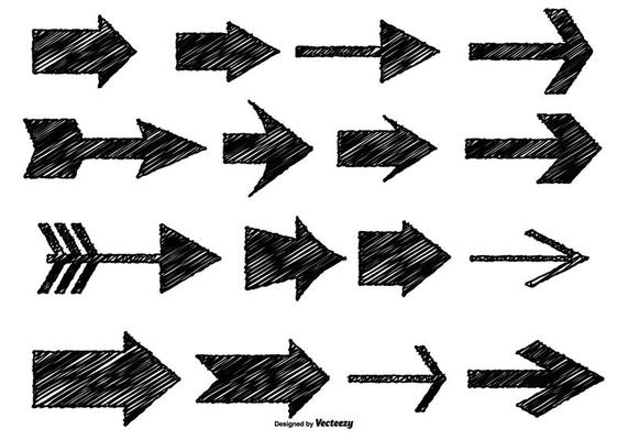 Messy Sketch Style Arrows
