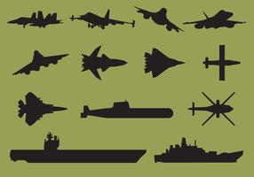 Aircraft Carrier Silhouettes vector