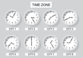 Free Time Zone Clock Vector