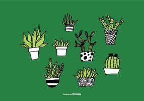 Hand Drawn Succulent Planter Vectors