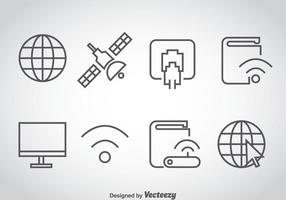 Iconos de contorno de Internet Vector