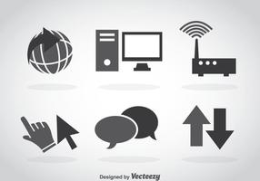 Internet Grey Icons vector