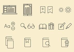 E Reader Icons vector