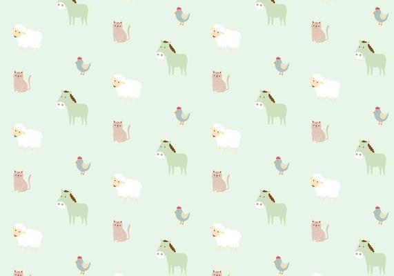 Farm Animals Pattern Background