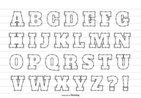 Cute Sketchy Style Alphabet Set vector