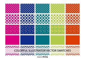 Assorted Illustrator Color and Pattern Swatches vector