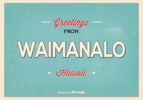 Waimanalo Hawai Retro Saludo Ilustración vector