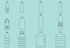Iconos de las botellas de agua vector