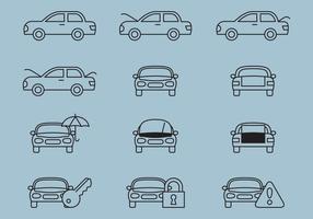 Iconos de línea de servicio de coches vector